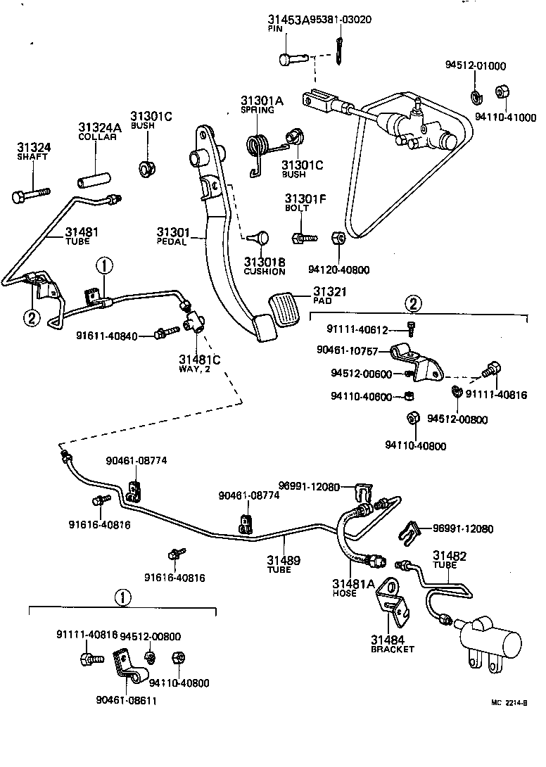 90412-12053 UNION(FOR CLUTCH MASTER CYLINDER TO FLEXIBLE HOSE TUBE) product image