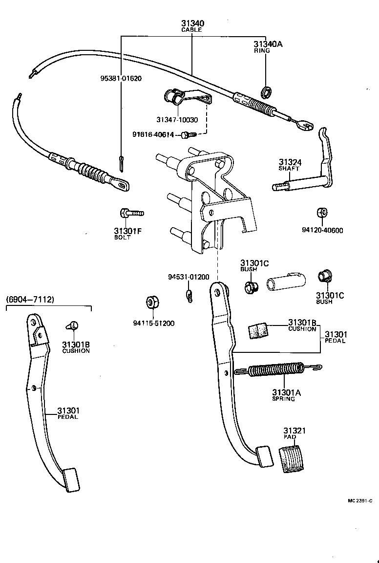 31301-10031 PEDAL SUB-ASSY, CLUTCH product image