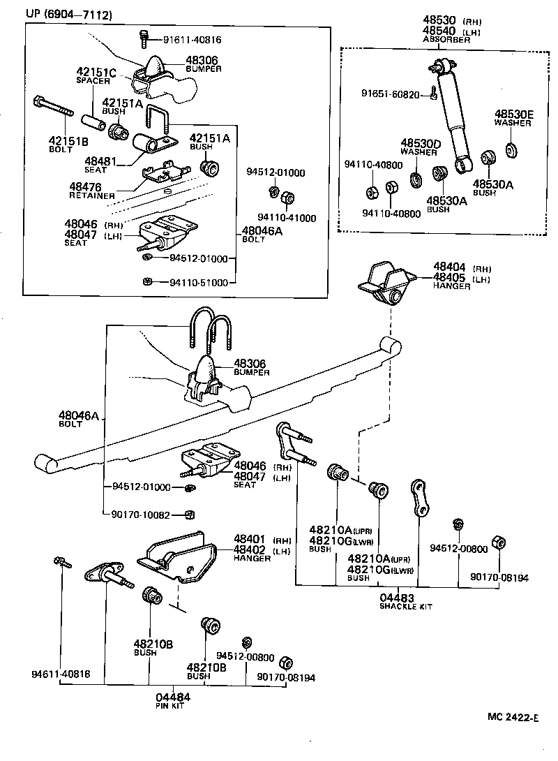 04483-10030 SHACKLE KIT, REAR SPRING product image
