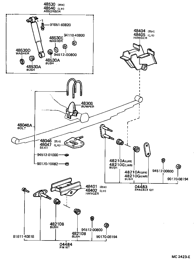 48247-10080 BOLT, REAR SPRING, CENTER product image