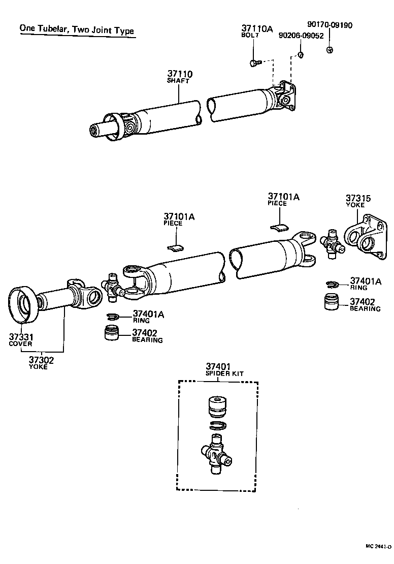 37110-30050 SHAFT ASSY, PROPELLER product image