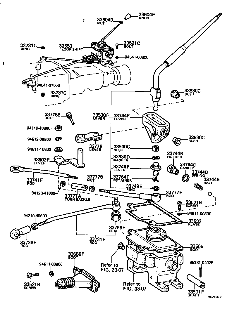 33541-40030 LEVER ASSY, SHIFT (FOR FLOOR SHIFT) product image