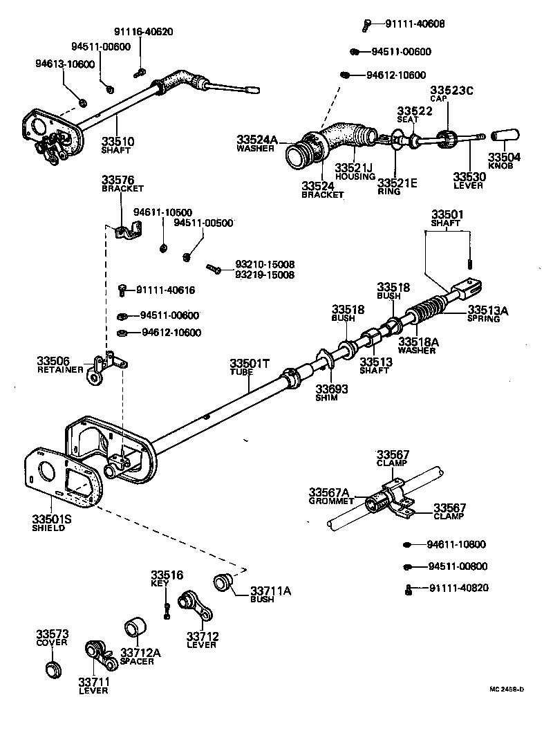 33542-40011 KNOB SUB-ASSY, SHIFT LEVER (FOR COLUMN SHIFT) product image
