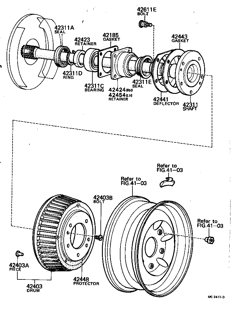 42431-40023 DRUM SUB-ASSY, REAR BRAKE product image