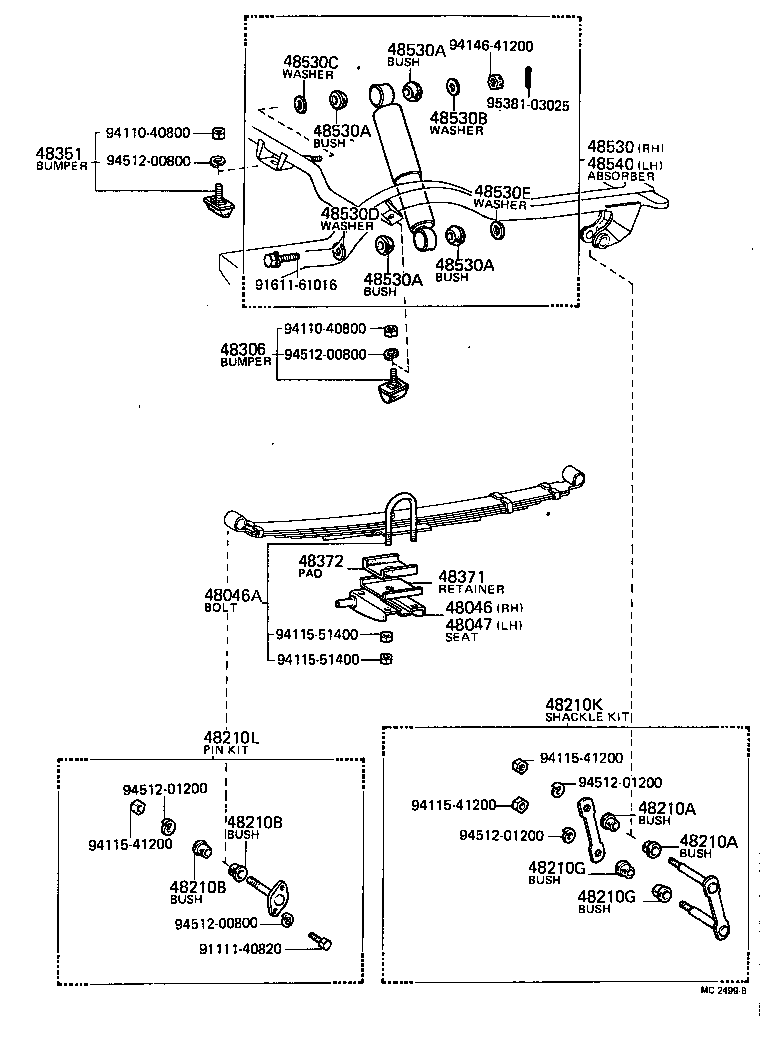 48505-30010 BRACKET, REAR SHOCK ABSORBER, UPPER RH product image