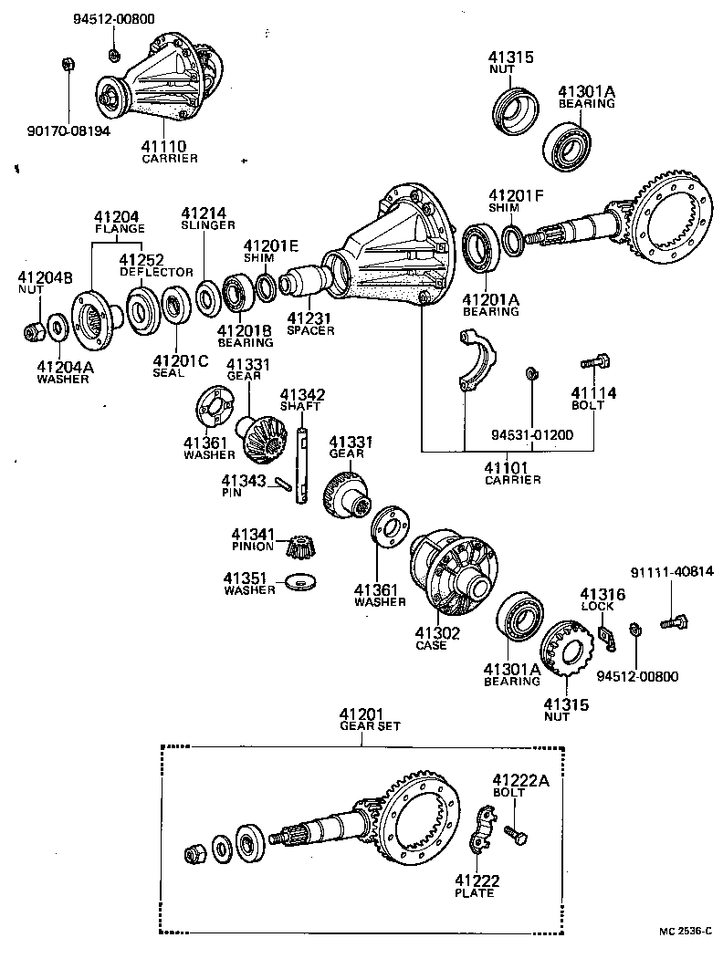 90116-08140 BOLT, NO.1 (FOR REAR DIFFERENTIAL CARRIER SET) product image