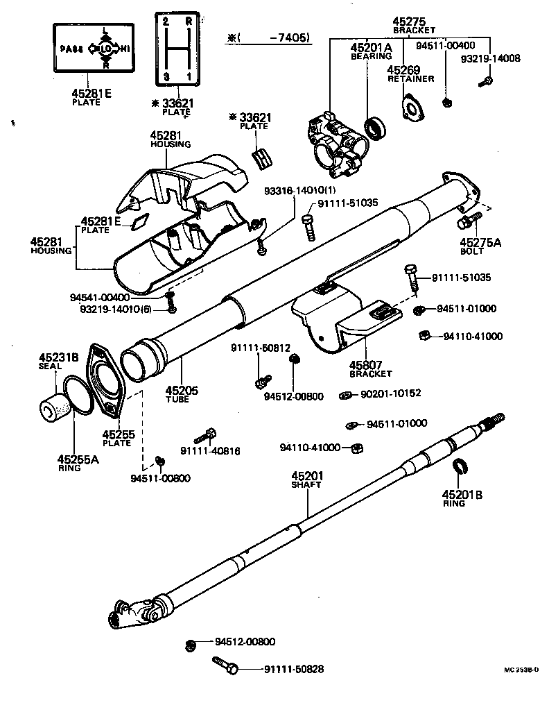 45204-40061 TUBE SUB-ASSY, STEERING COLUMN product image