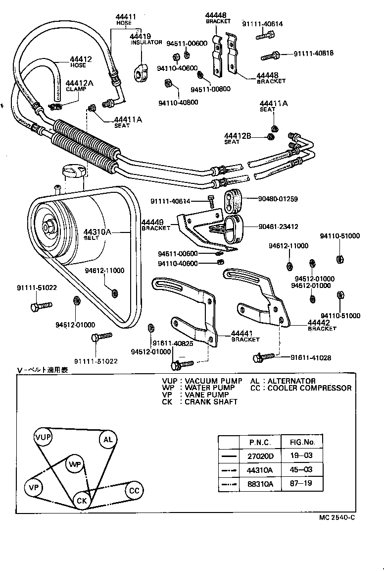 44441-40022 BRACKET, PUMP, FRONT product image
