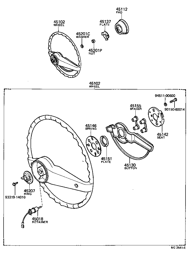45019-40012 PAD, STEERING WHEEL product image