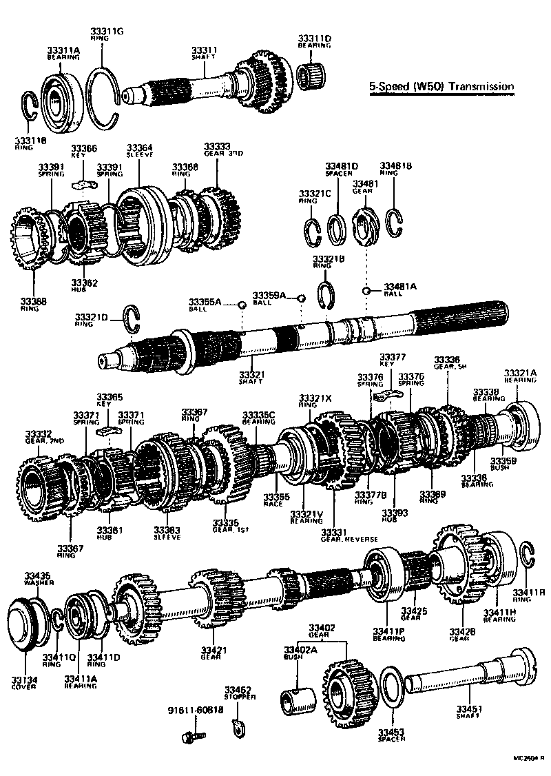 Toyota 97104-06228 BEARING (FOR OUTPUT SHAFT REAR)