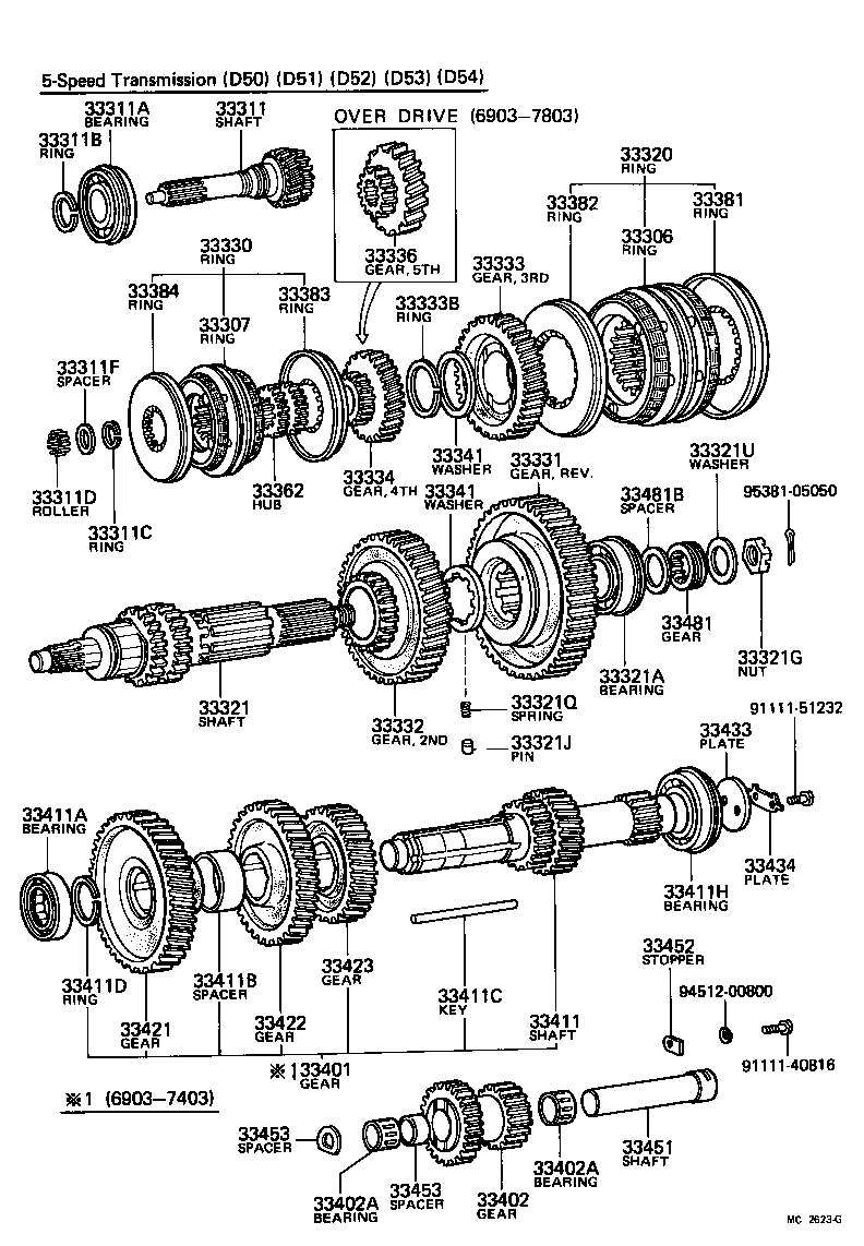 33434-55020 PLATE, COUNTER GEAR REAR BEARING LOCK BOLT product image