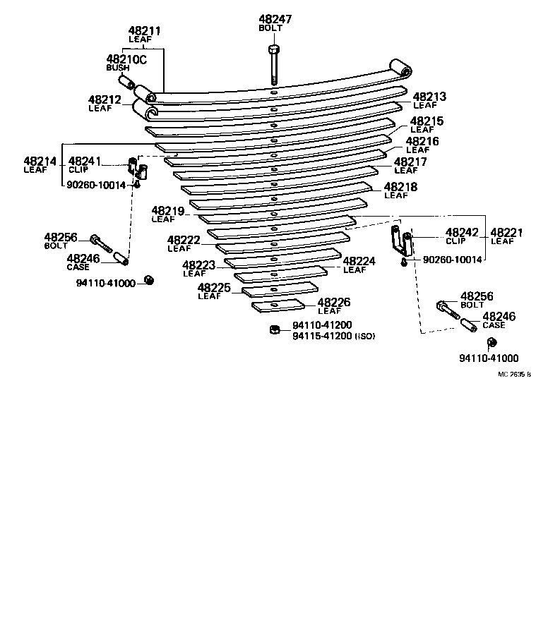 42152-55040 SEAT SUB-ASSY, SPRING U BOLT, RH product image