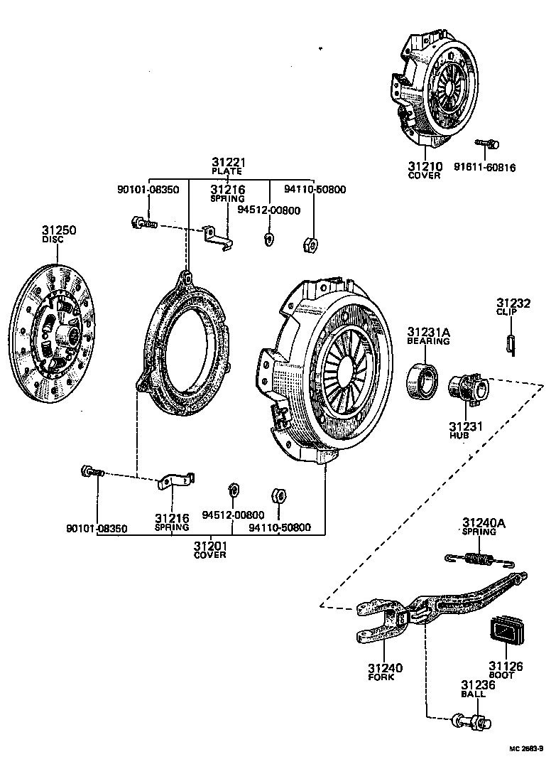31201-29066 COVER SUB-ASSY, CLUTCH product image