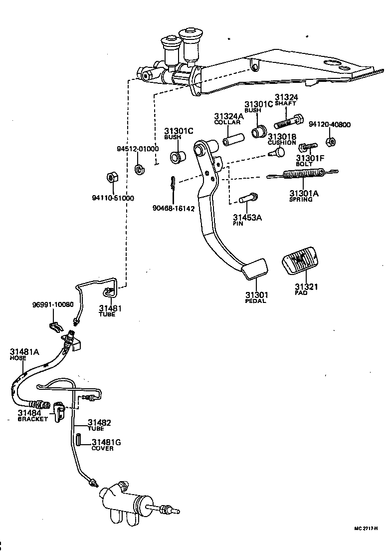 31301-20110 PEDAL SUB-ASSY, CLUTCH product image