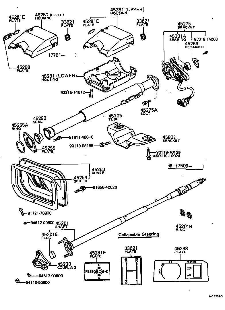 45280-20140 BRACKET, STEERING COLUMN, UPPER product image