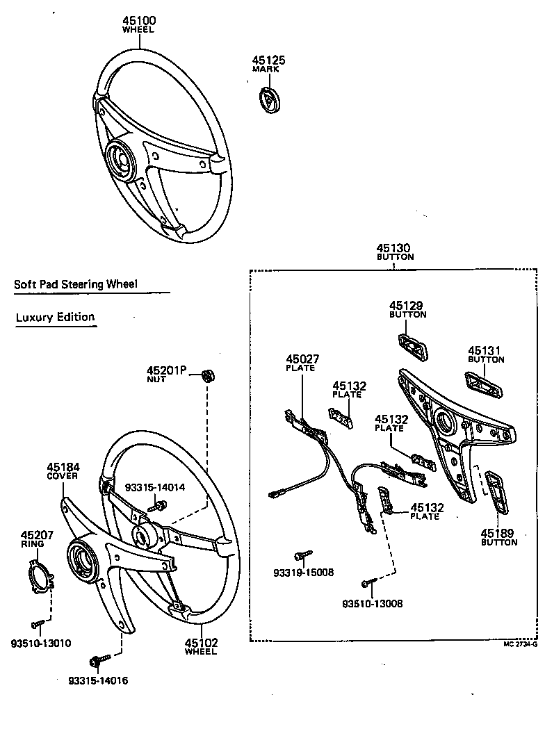 45102-20121 WHEEL SUB-ASSY, STEERING product image