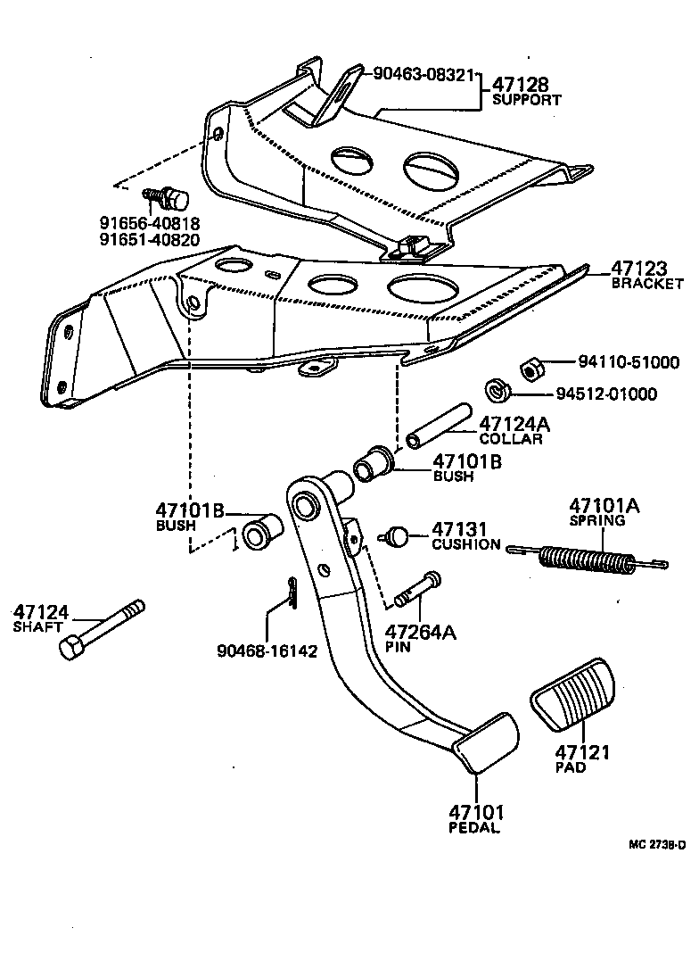 Toyota 90506-14010 SPRING(FOR BRAKE PEDAL RETURN)