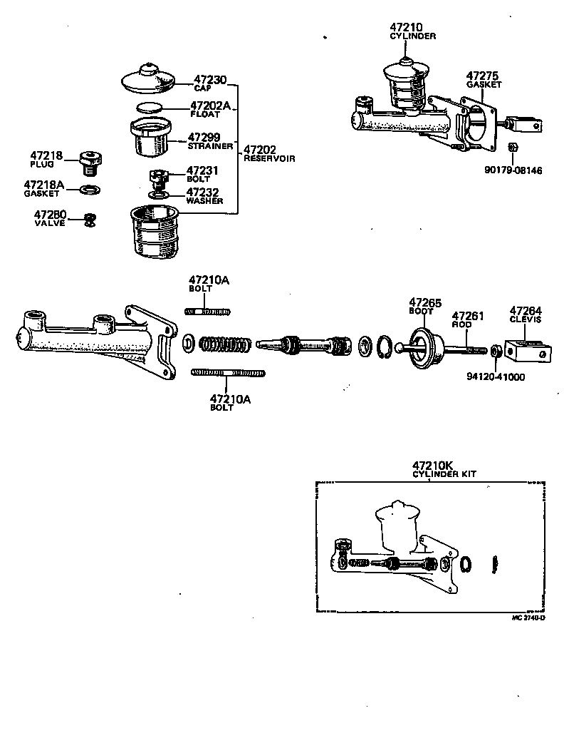 47264-30010 CLEVIS, MASTER CYLINDER PUSH ROD product image