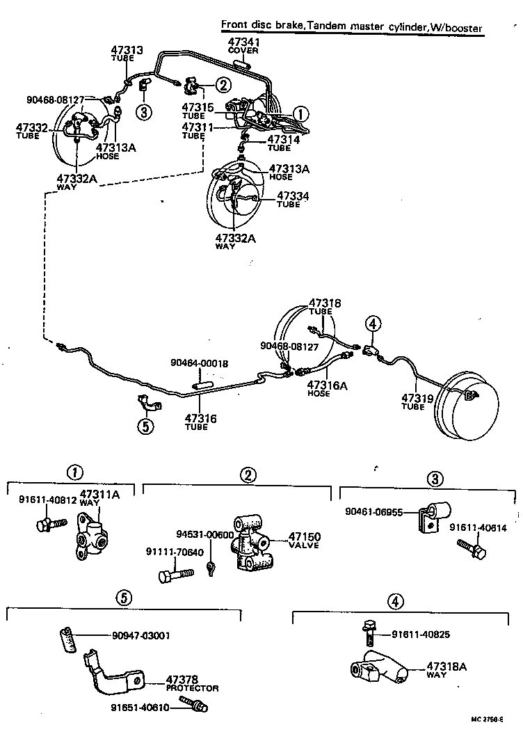47311-20280 TUBE, FRONT BRAKE, NO.1 product image