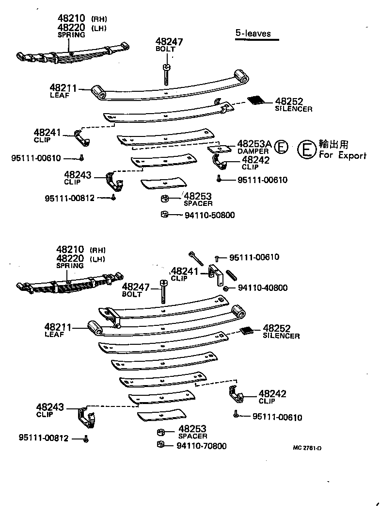 04484-22020 PIN KIT, REAR SPRING product image