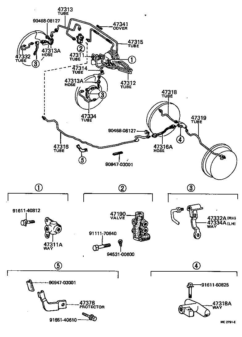 Toyota 47311-20260 TUBE, FRONT BRAKE, NO.1