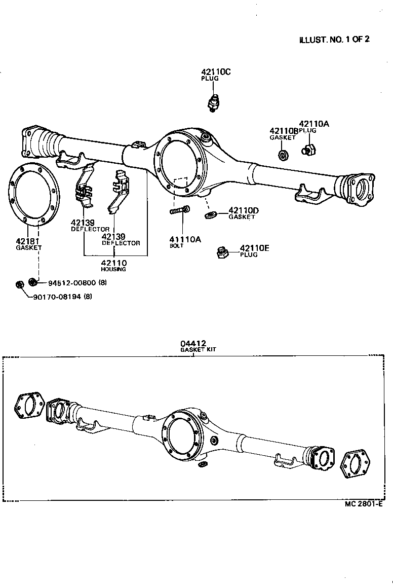 90114-08003 BOLT, NO.1 (FOR REAR DIFFERENTIAL CARRIER SET) product image