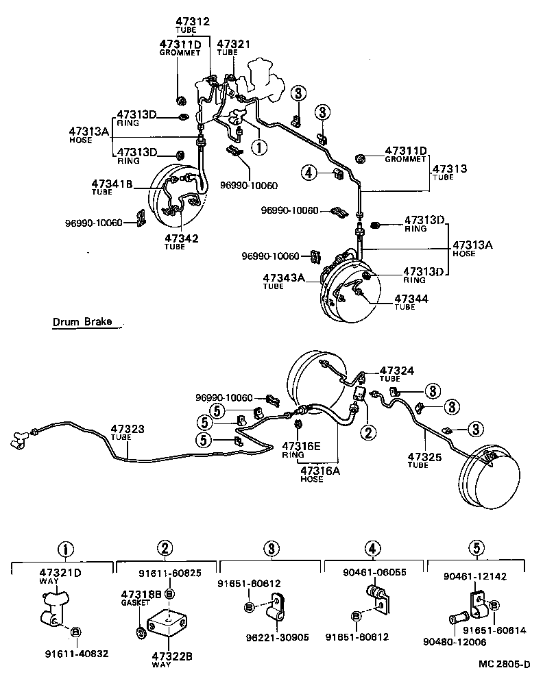 47315-10060 TUBE, REAR BRAKE, NO.1 product image