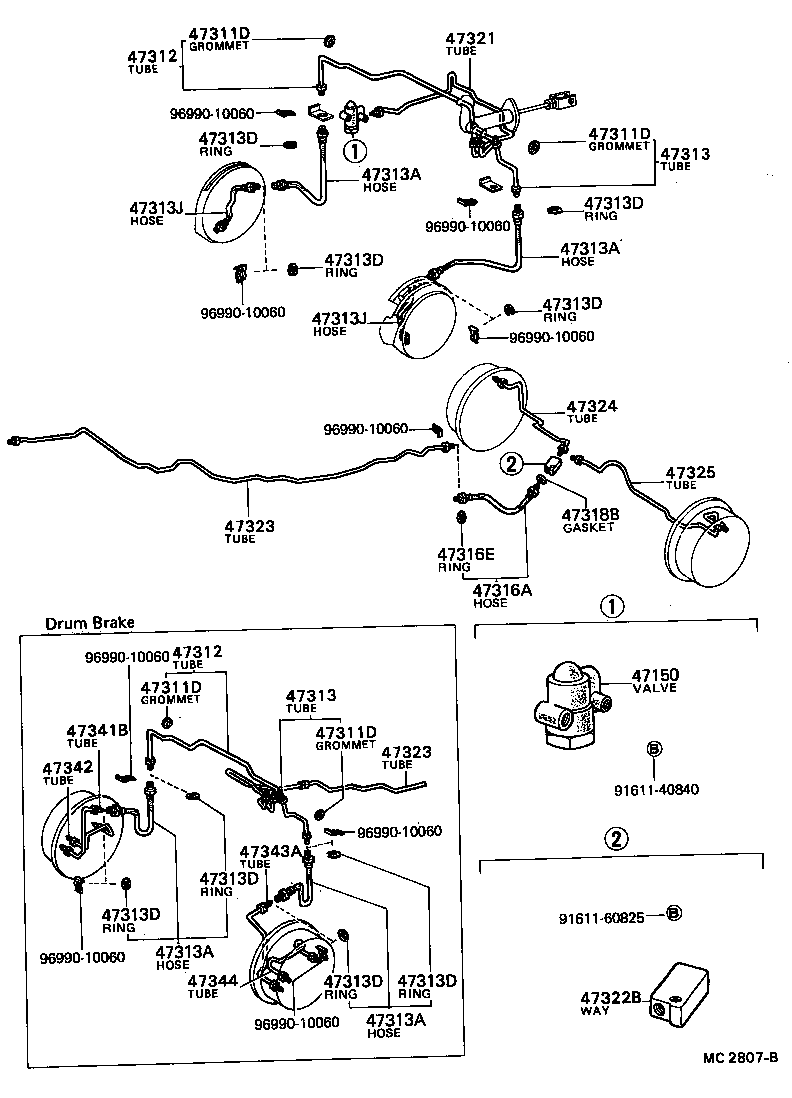 47311-10030 TUBE, FRONT BRAKE, NO.1 product image