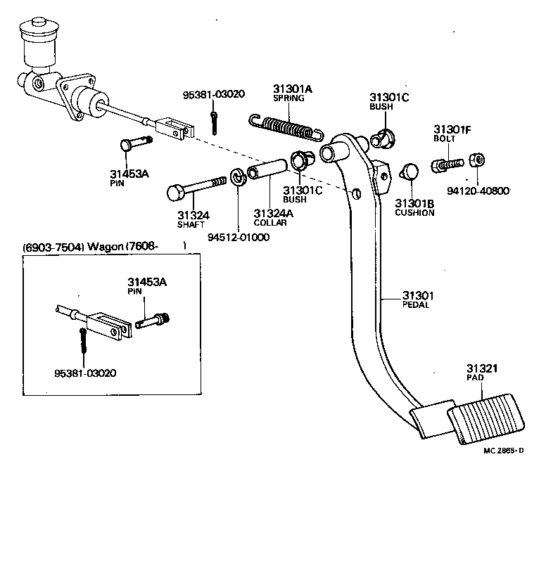 31301-60061 PEDAL SUB-ASSY, CLUTCH product image
