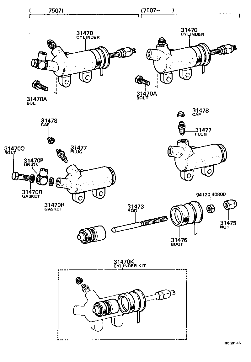 Toyota 90405-10165 UNION(FOR CLUTCH RELEASE)