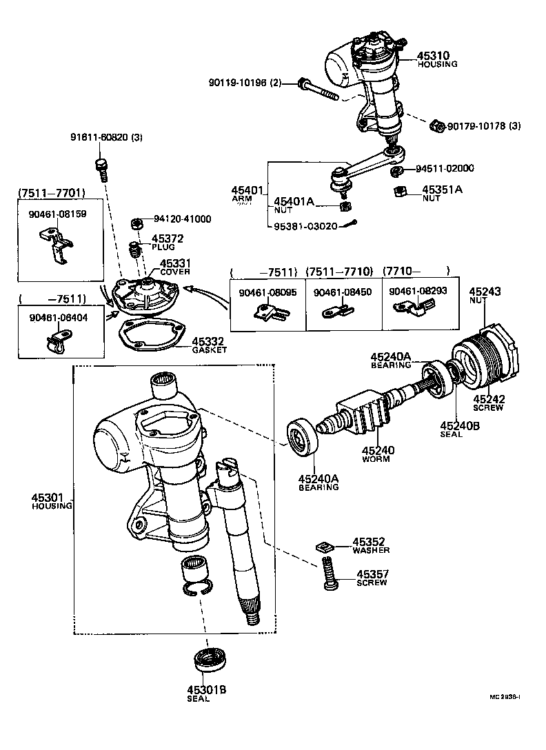 45307-12040 BRACKET, STEERING COLUMN, UPPER product image