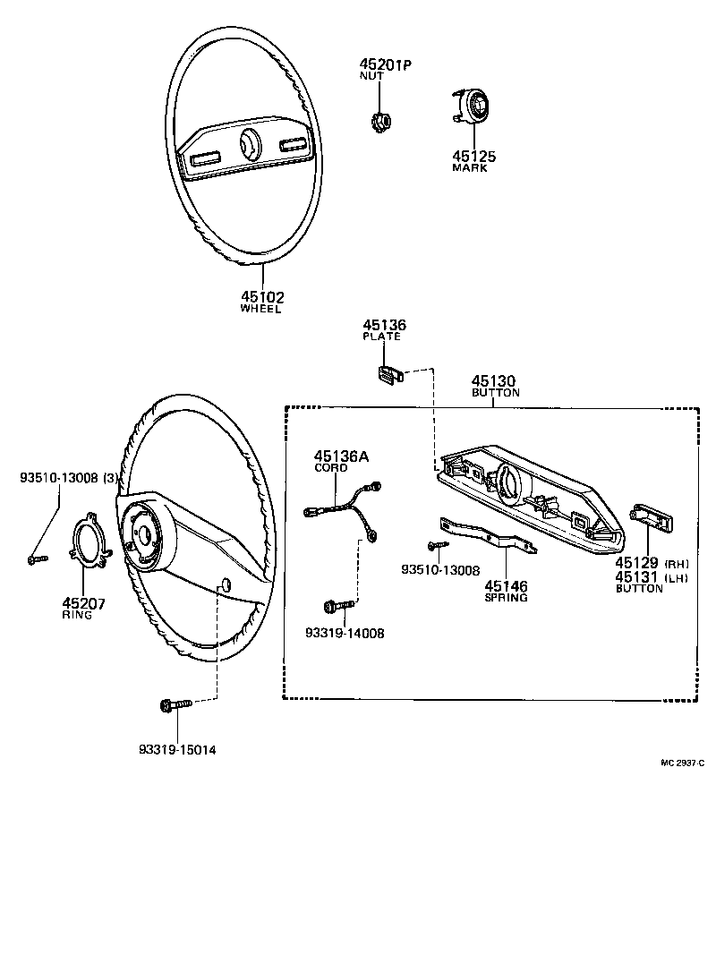 45100-12201 WHEEL SUB-ASSY, STEERING product image