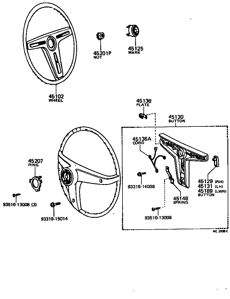 45100-12150 WHEEL SUB-ASSY, STEERING product image