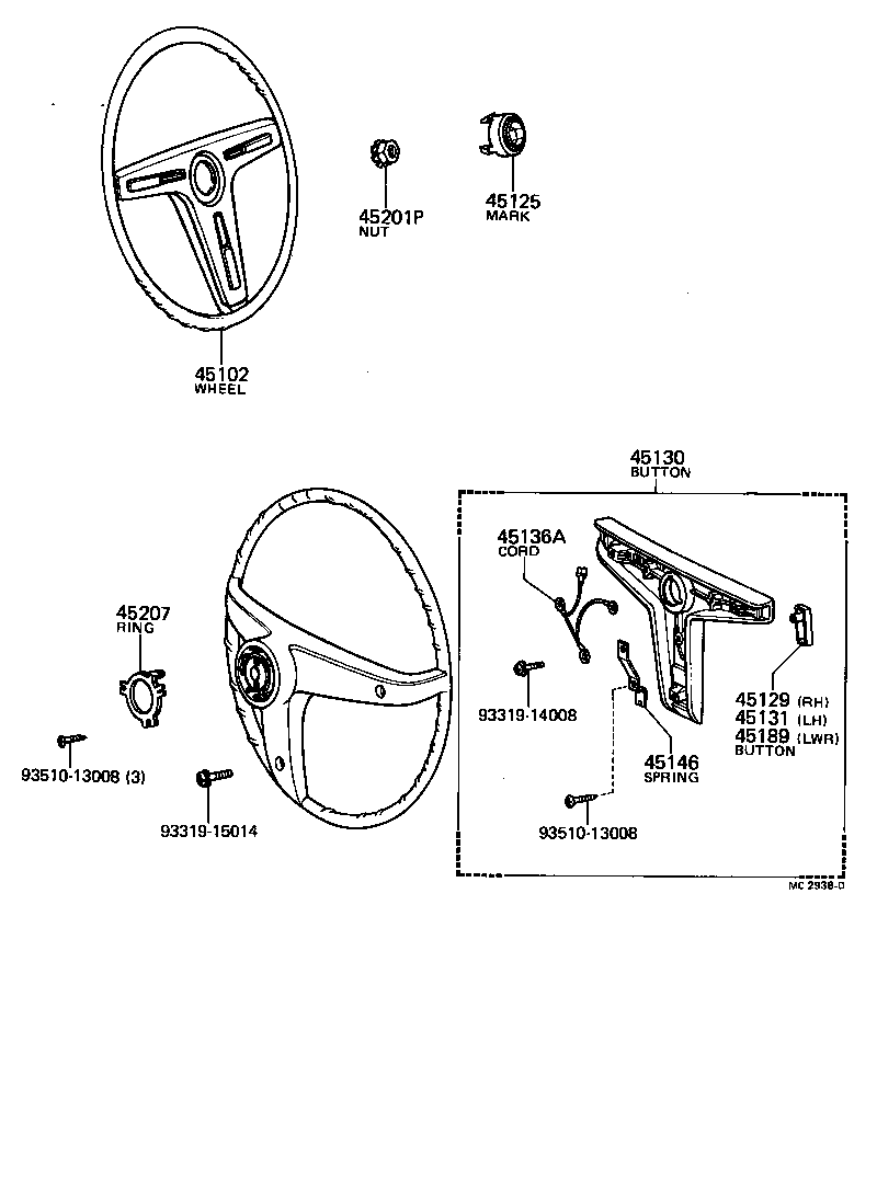 45100-12201 WHEEL SUB-ASSY, STEERING product image