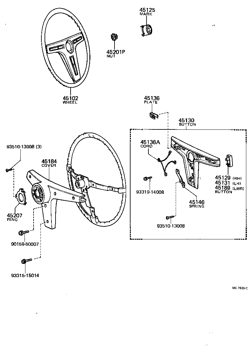 45100-12201 WHEEL SUB-ASSY, STEERING product image
