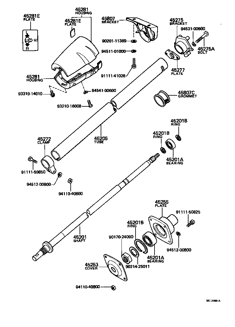 55603-95210 BRACKET SUB-ASSY, STEERING COLUMN UPPER SUPPORT product image