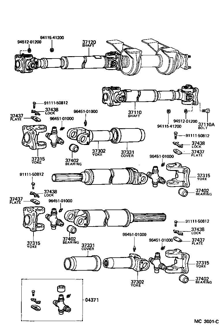 37110-55050 SHAFT ASSY, PROPELLER product image