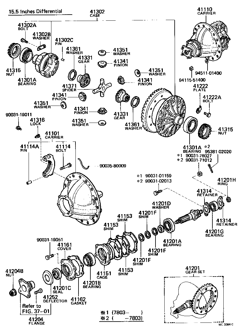 37304-57010 FLANGE SUB-ASSY, REAR DRIVE PINION COMPANION, REAR product image