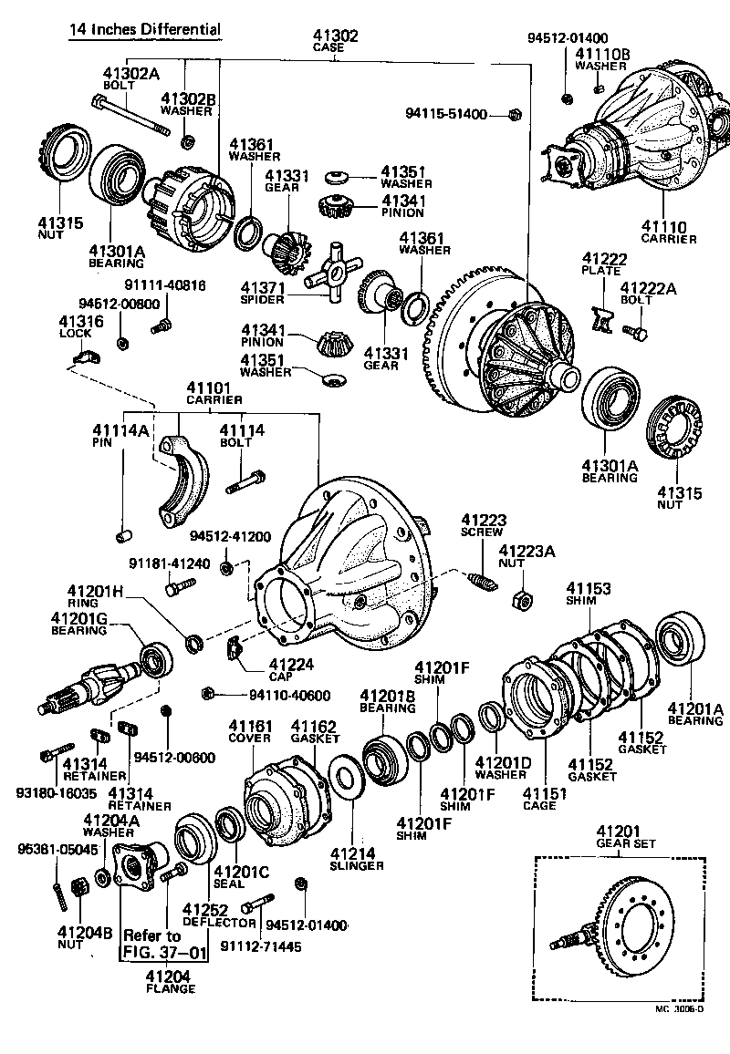 37304-57010 FLANGE SUB-ASSY, REAR DRIVE PINION COMPANION, REAR product image