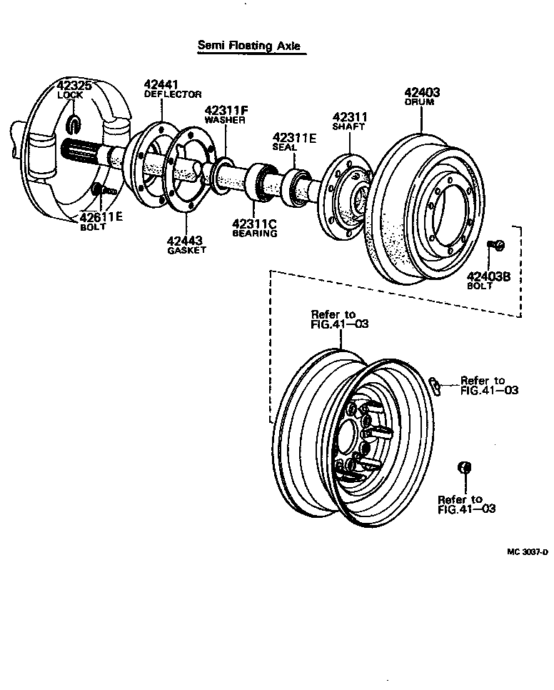 Toyota 42312-60011 SHAFT, REAR AXLE