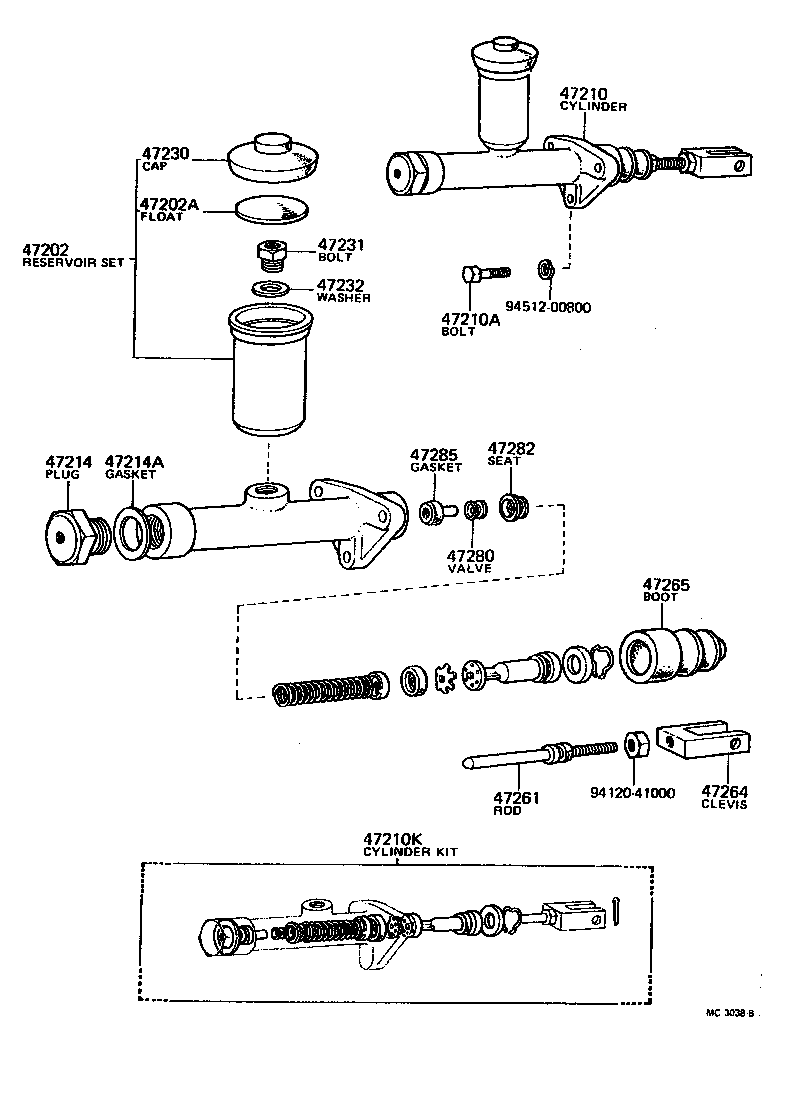 Toyota 47230-22010 CAP ASSY, BRAKE MASTER CYLINDER RESERVOIR FILLER