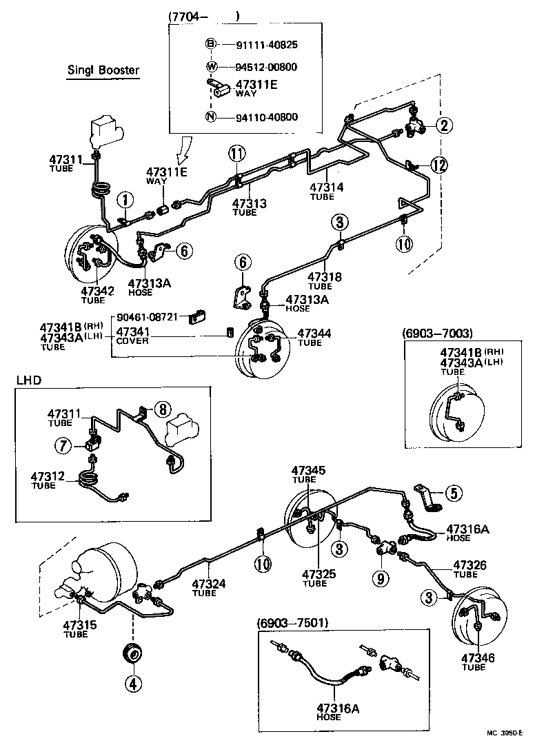 47311-55040 TUBE, FRONT BRAKE, NO.1 product image