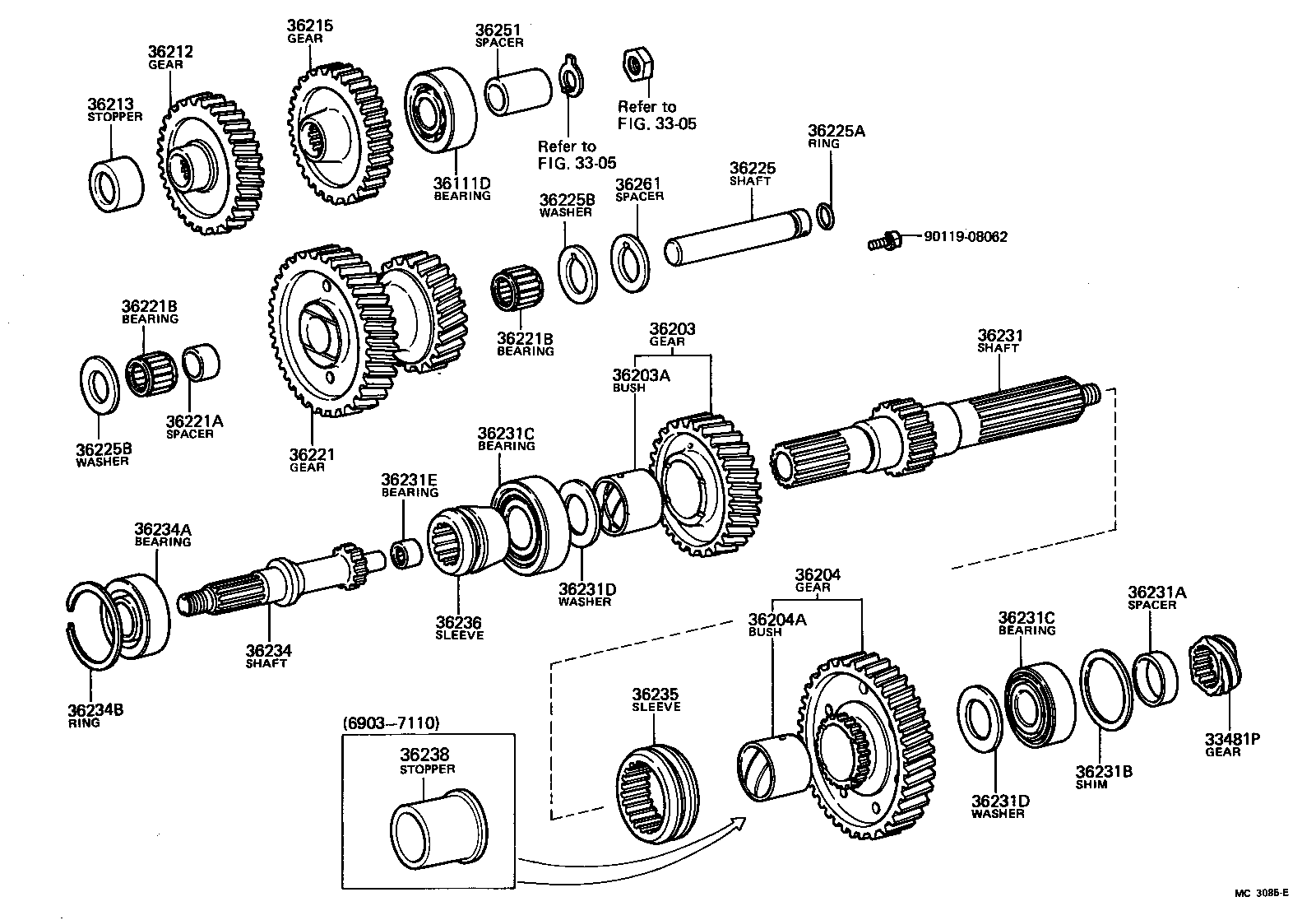 Toyota 36236-60011 SLEEVE, FRONT DRIVE CLUTCH