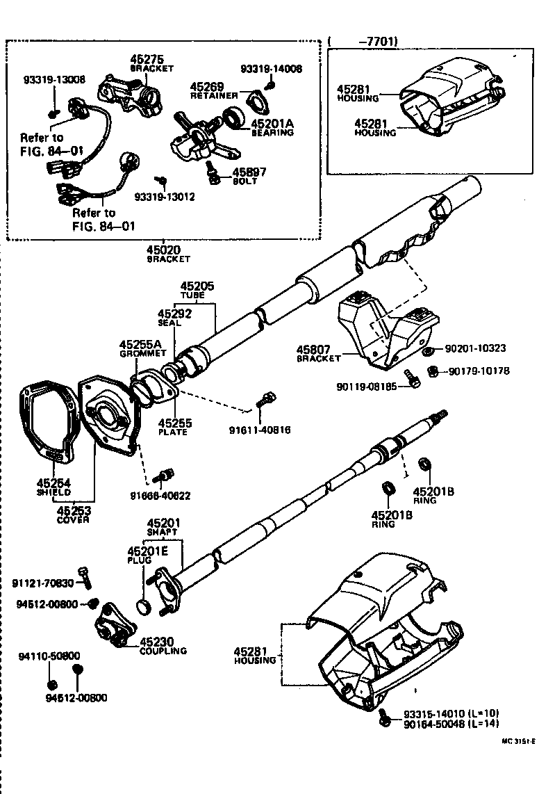 Toyota 45210-12050 SHAFT SUB-ASSY, STEERING MAIN