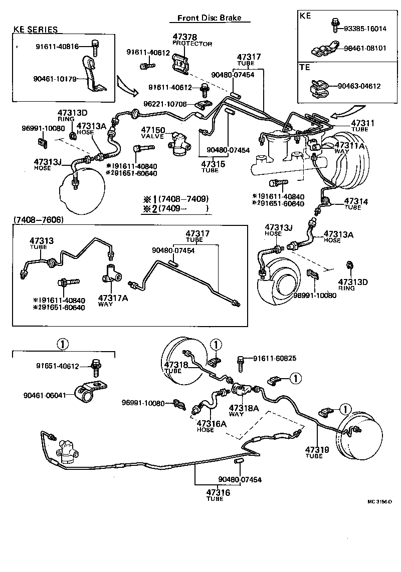 47311-12201 TUBE, FRONT BRAKE, NO.1 product image