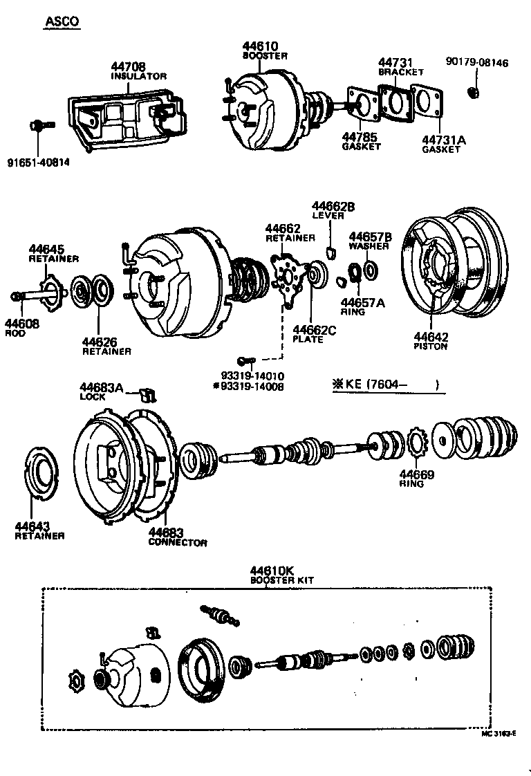 Toyota 44785-14010 GASKET, BRAKE BOOSTER
