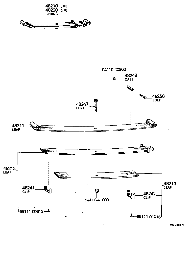48246-35040 CASE, REAR SPRING CLIP BOLT product image