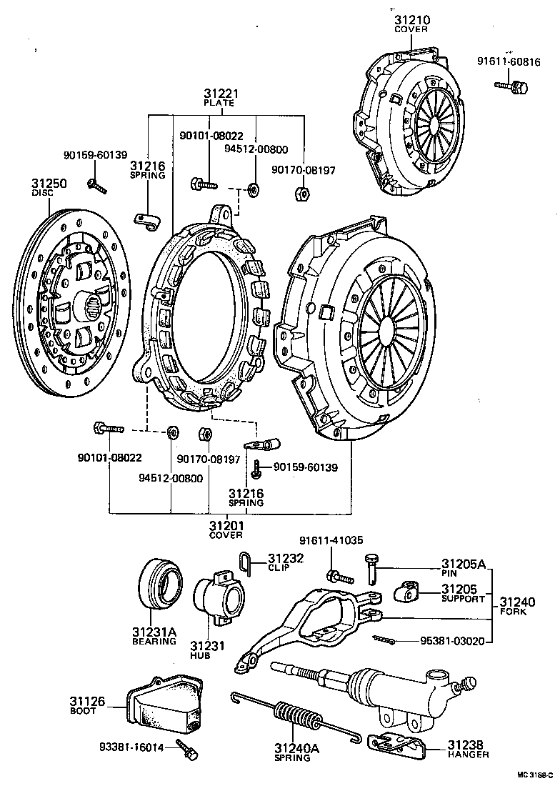 31240-35010 FORK ASSY, CLUTCH RELEASE product image