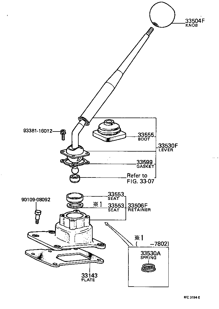33541-35060 LEVER ASSY, SHIFT (FOR FLOOR SHIFT) product image