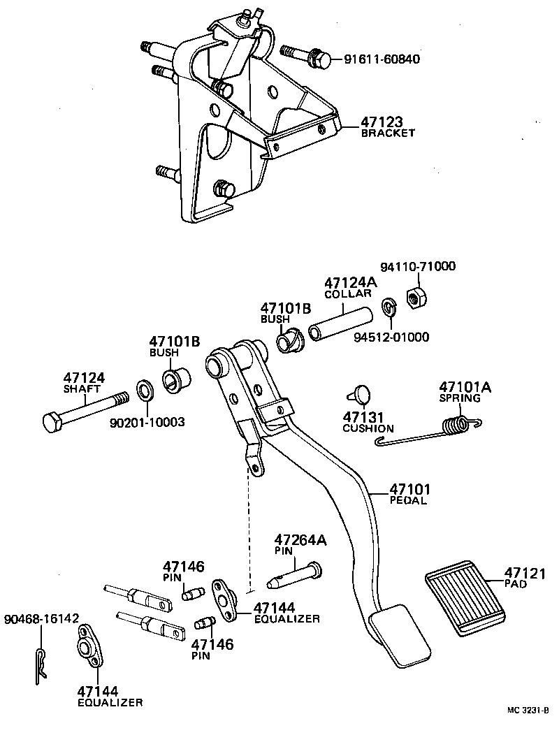 31305-10030 BRACKET, BRAKE PEDAL product image